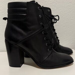Michael Kors Black Lace-Up Leather Boots